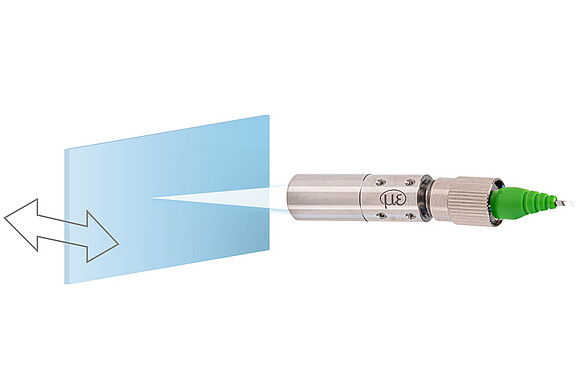 Thickness measurement with varying measurement distances for air gap and glass thickness measurement